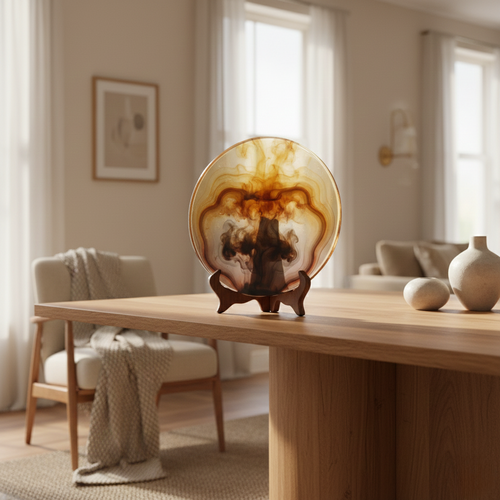 Amber Smoke Resin Display Plate